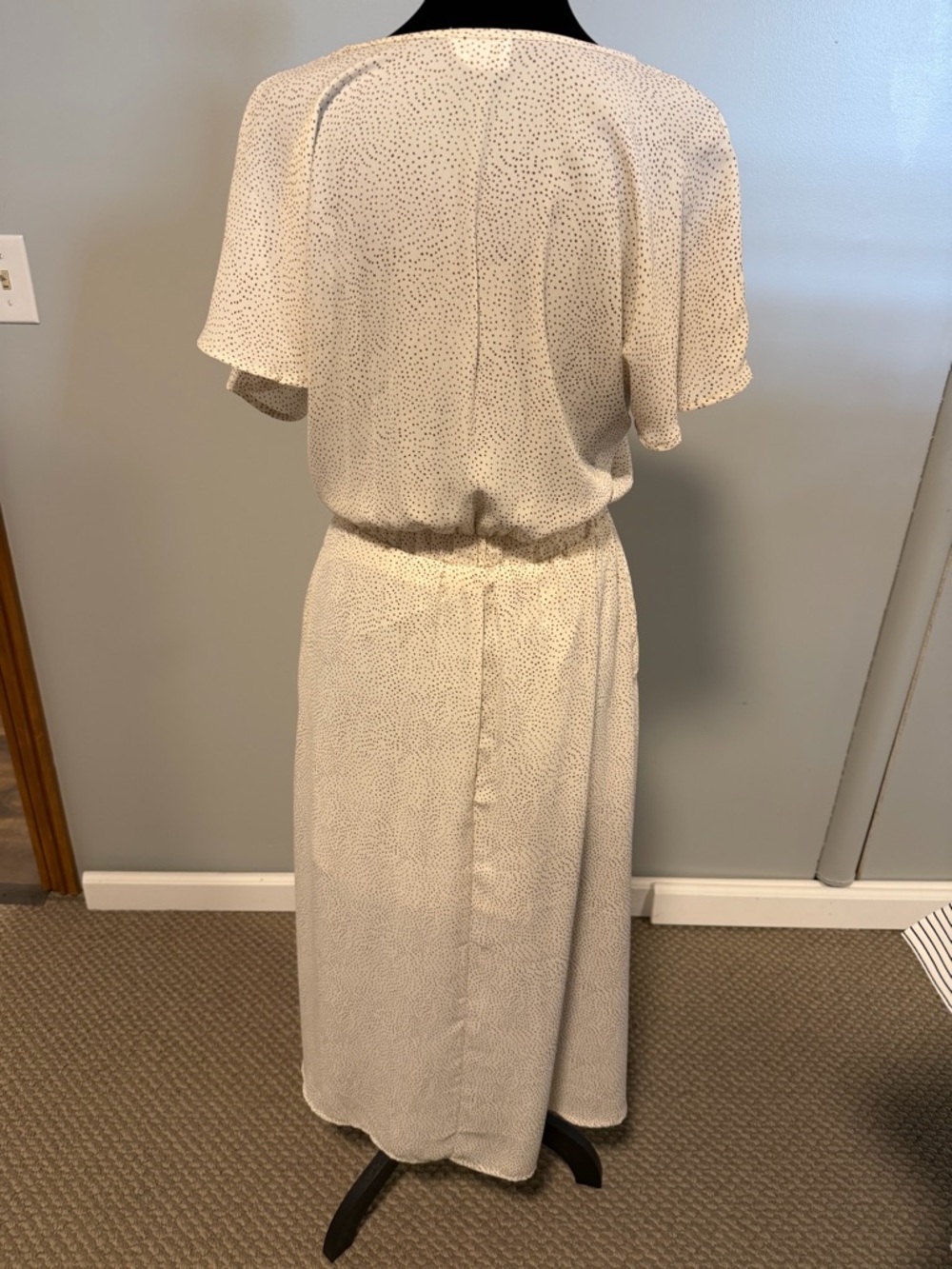 Sienna Sky Cream Polka Dot Midi Dress Size Small - Picture 2 of 4